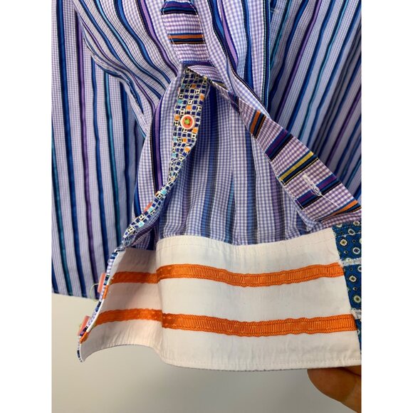 Robert Graham X Edition Men's Striped Button Sport Shirt Cotton LS 2XL 7426 EUC - Picture 4 of 10